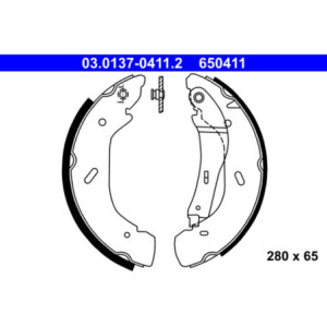 ATE 03.0137-0411.2 Kit ganasce freno posteriore per Ford Transit