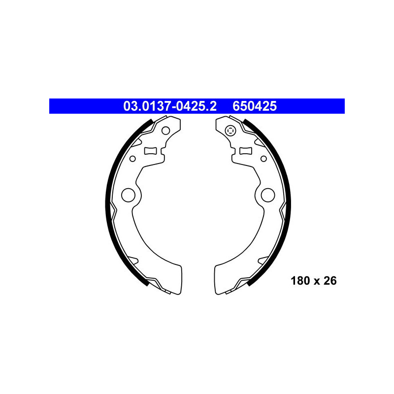 ATE 03.0137-0425.2 Brake Shoe Set Rear for Suzuki Ignis Alto
