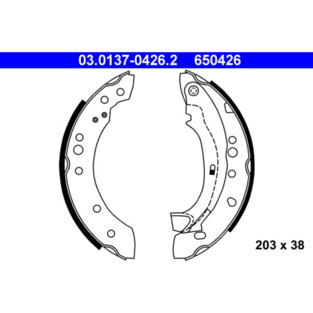 ATE 03.0137-0426.2 Brake Shoe Set Rear for C3 C2 Enterprise 1007