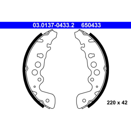 ATE 03.0137-0433.2 Bremsbackensatz Hinten für