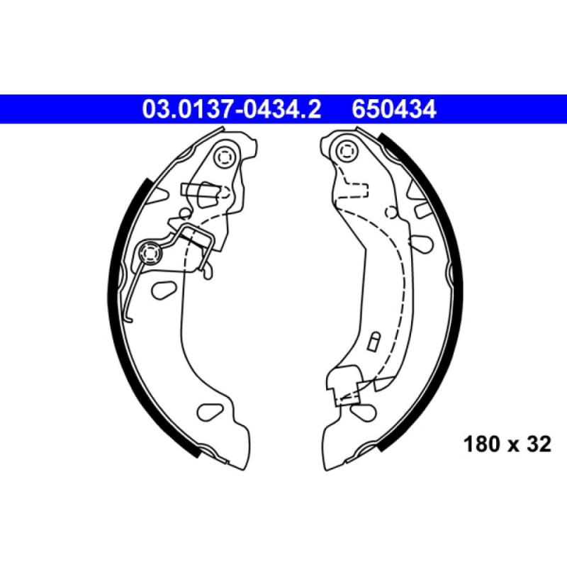ATE 03.0137-0434.2 Sada brzdových čeľustí zadný pre Fiat Panda