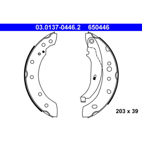 ATE 03.0137-0446.2 Kit ganasce freno posteriore per 206 206+ 207