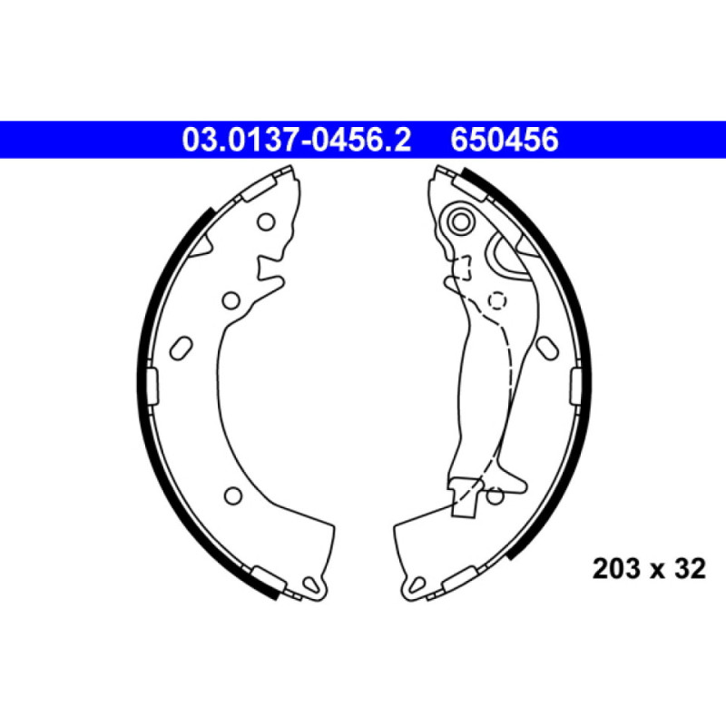 ATE 03.0137-0456.2 Bremsbackensatz Hinten für Hyundai Getz