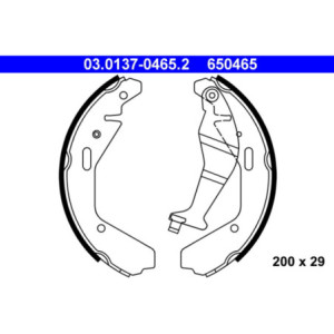 ATE 03.0137-0465.2 Sada brzdových čelistí zadní pro Agila Ignis Justy