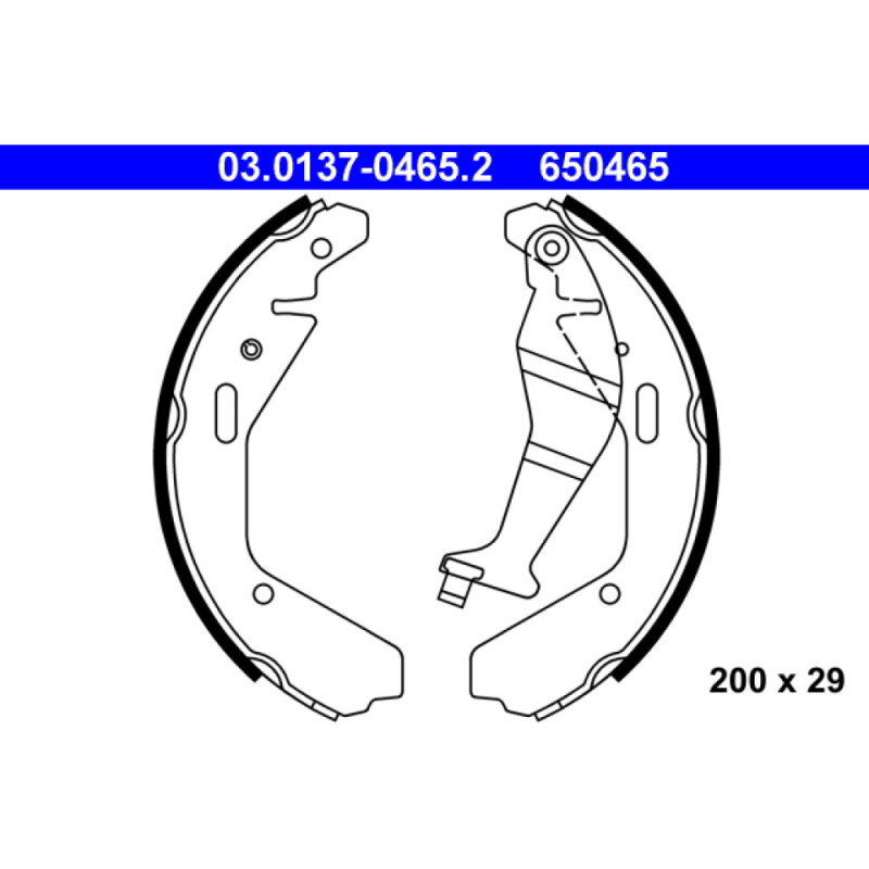 ATE 03.0137-0465.2 Bremsbackensatz Hinten für Agila Ignis Justy