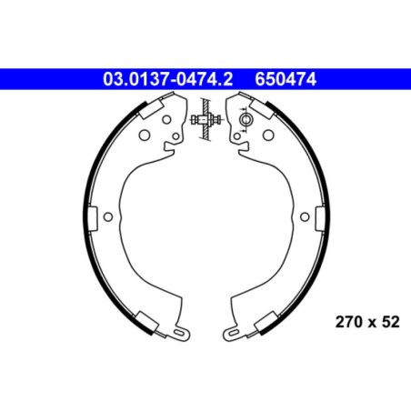 ATE 03.0137-0474.2 Kit ganasce freno posteriore per Mitsubishi L 200 400 Delica / Space Gear