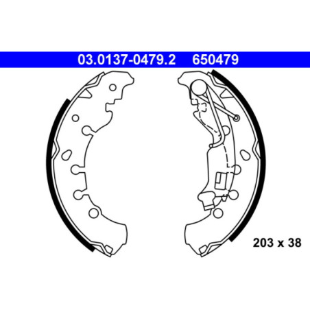 ATE 03.0137-0479.2 Kit ganasce freno posteriore per Porter Corsa Panda Punto Ypsilon Adam Corsavan