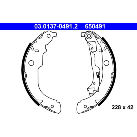 ATE 03.0137-0491.2 Kit ganasce freno posteriore per 208 207 DS DS3 C3