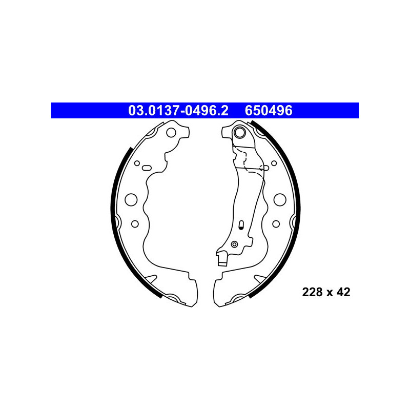 ATE 03.0137-0496.2 Kit ganasce freno posteriore per Logan Kangoo Duster Clio Dokker Sandero Lodgy