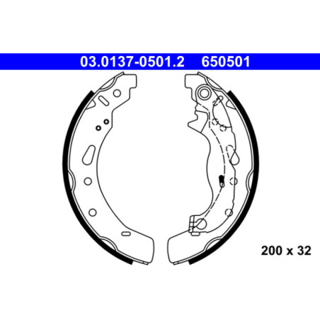 ATE 03.0137-0501.2 Jeu de mâchoires de frein arrière pour Mazda 2