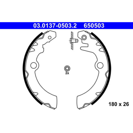 ATE 03.0137-0503.2 Brake Shoe Set Rear for Alto Pixo