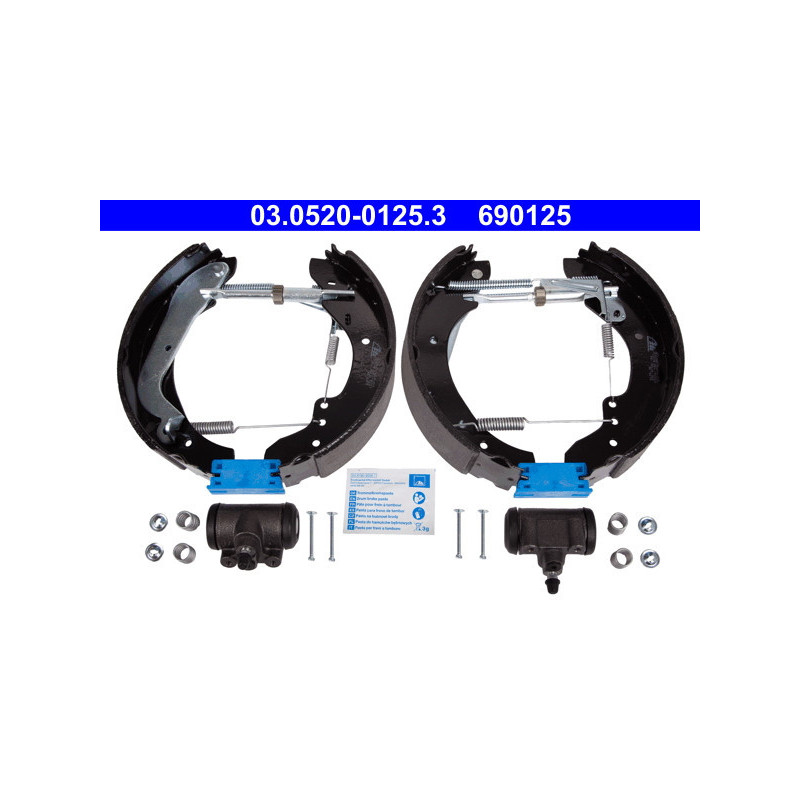 ATE 03.0520-0125.3 Brake Shoe Set Rear for Ducato J5 C25 Master