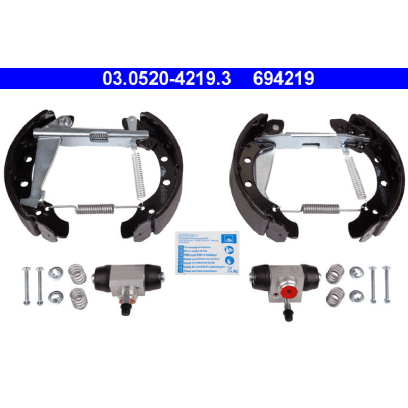 ATE 03.0520-4219.3 Bremsbackensatz Hinten für Fabia Polo Golf 80 Vento Passat 90