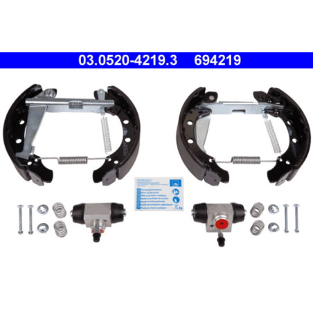 ATE 03.0520-4219.3 Brake Shoe Set Rear for Fabia Polo Golf 80 Vento Passat 90