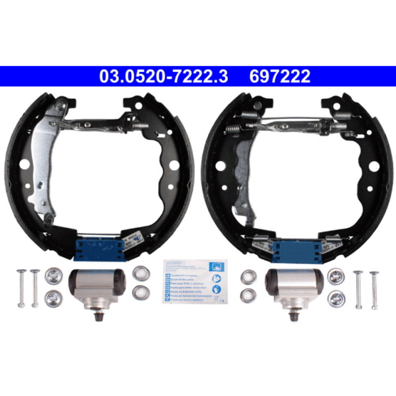 ATE 03.0520-7222.3 Brake Shoe Set Rear for Kangoo Logan Dokker Lodgy Citan Duster Captur Zoe Express