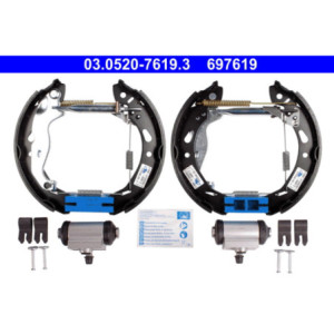 ATE 03.0520-7619.3 Juego de zapatas de frenos trasero para Ford Fiesta Ka+