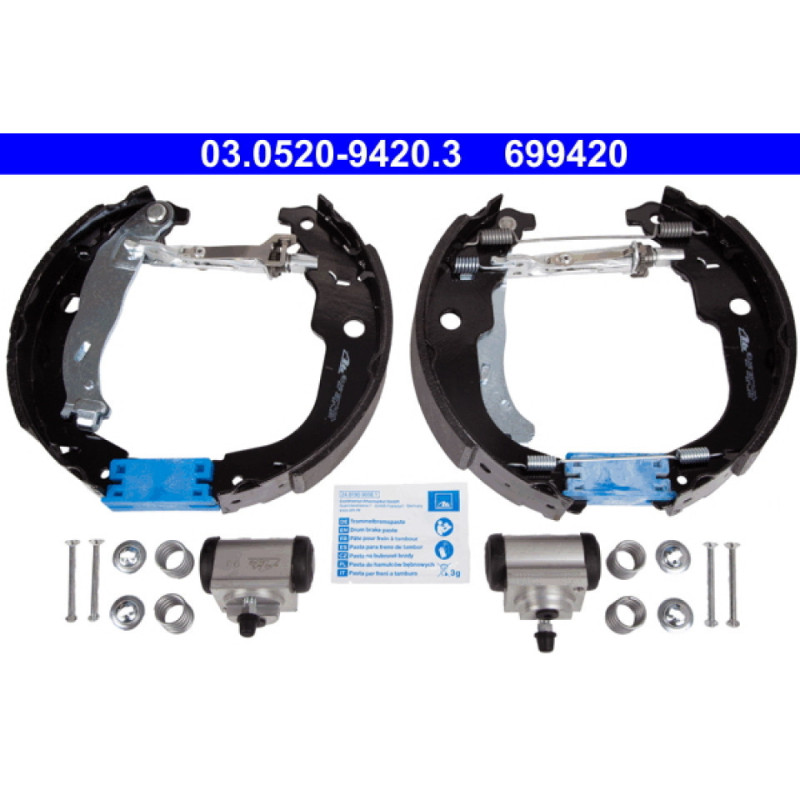 ATE 03.0520-9420.3 Sada brzdových čeľustí zadný pre 208 207 DS DS3 C3