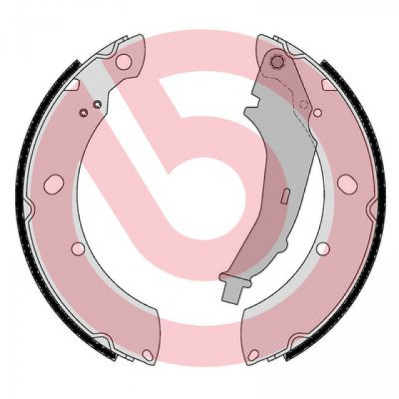 BREMBO S 85 544 Sada brzdových čeľustí zadné pre Skoda Rapid