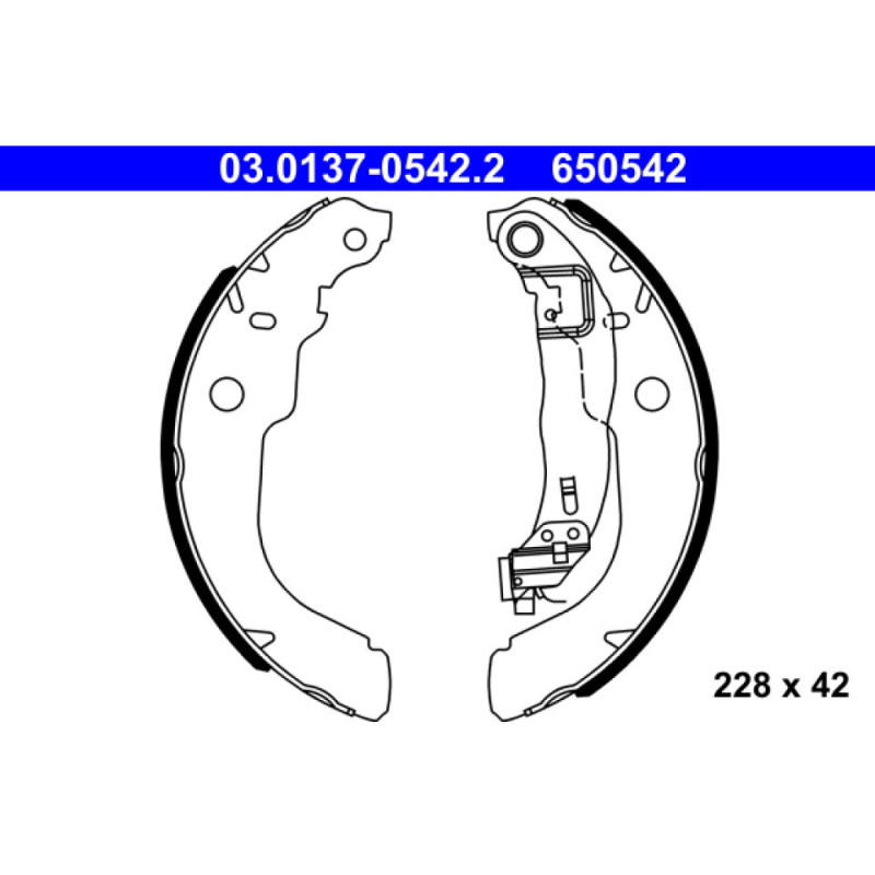 ATE 03.0137-0542.2 Kit ganasce freno posteriore per 208 C3 301 C-Elysee