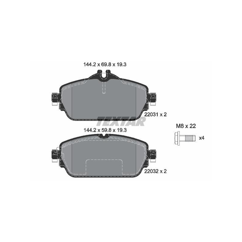 FRONT Brake Pads for Mercedes-Benz W205 S205 C205 A205 W213 S213 Textar 2203102
