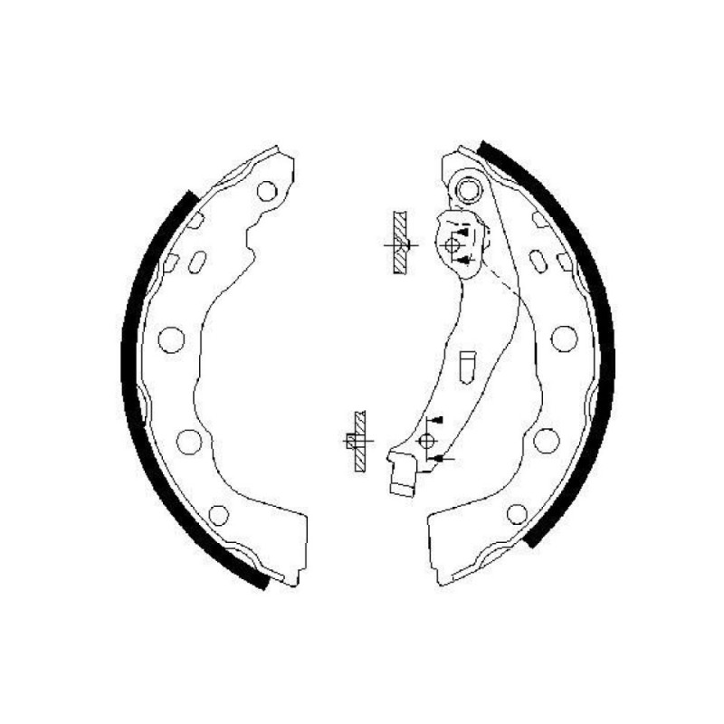 BOSCH 0 986 487 577 Brake Shoe Set for