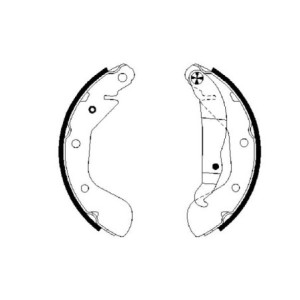 BOSCH 0 986 487 614 Brake Shoe Set for