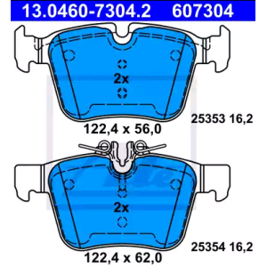 Brake Pads Set Rear for Mercedes C-Class W205 S205 C205 A205 ATE 13.0460-7304.2
