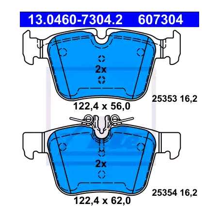 ATE 13.0460-7304.2 Brake Pads Set Rear for Mercedes C