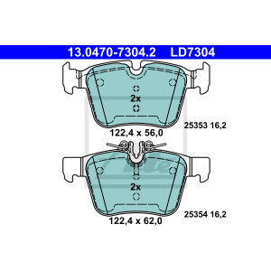 ATE 13.0470-7304.2 Bremsbeläge Hinten für Mercedes C