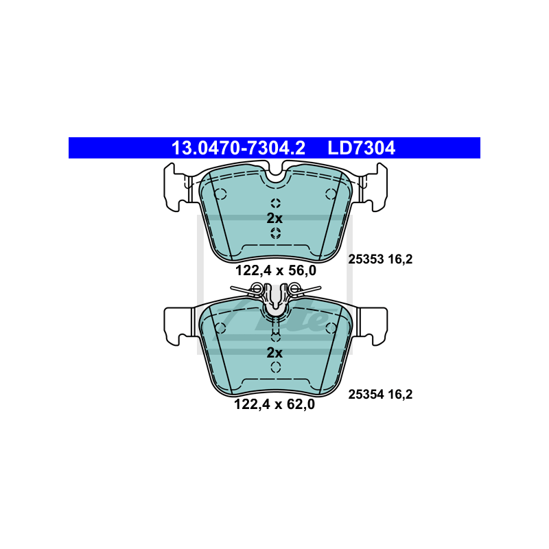 ATE 13.0470-7304.2 Bremsbeläge Hinten für Mercedes C