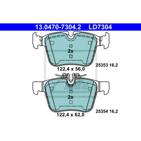 ATE 13.0470-7304.2 Brake Pads Set Rear for Mercedes C