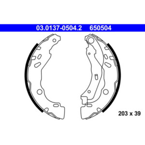 ATE 03.0137-0504.2 Juego de zapatas de frenos trasero para C3 208 DS DS3 C4 Cactus 301 C-Elysee