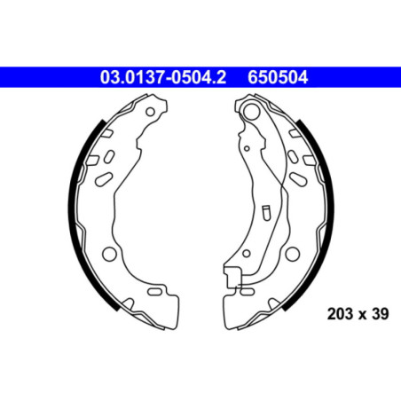 ATE 03.0137-0504.2 Juego de zapatas de frenos trasero para C3 208 DS DS3 C4 Cactus 301 C-Elysee