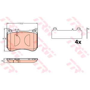 Pastiglie freno Anteriore per Mercedes Classe S W222 C217 A217 SL R231 TRW GDB2144
