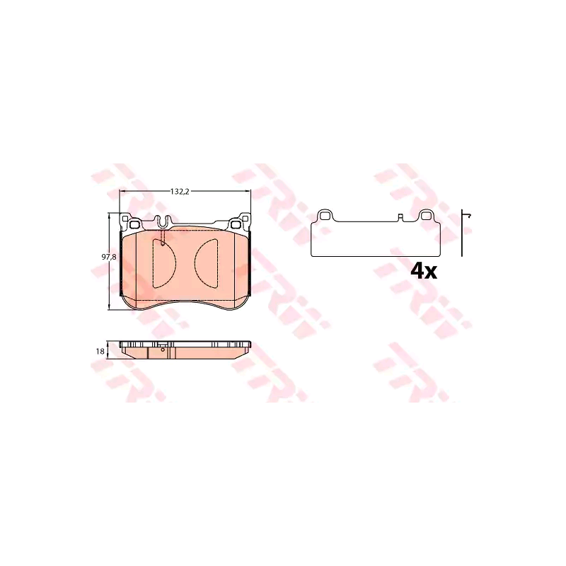 Brake Pad Set Front for Mercedes-Benz S-Class W222 C217 A217 SL R231 TRW GDB2144