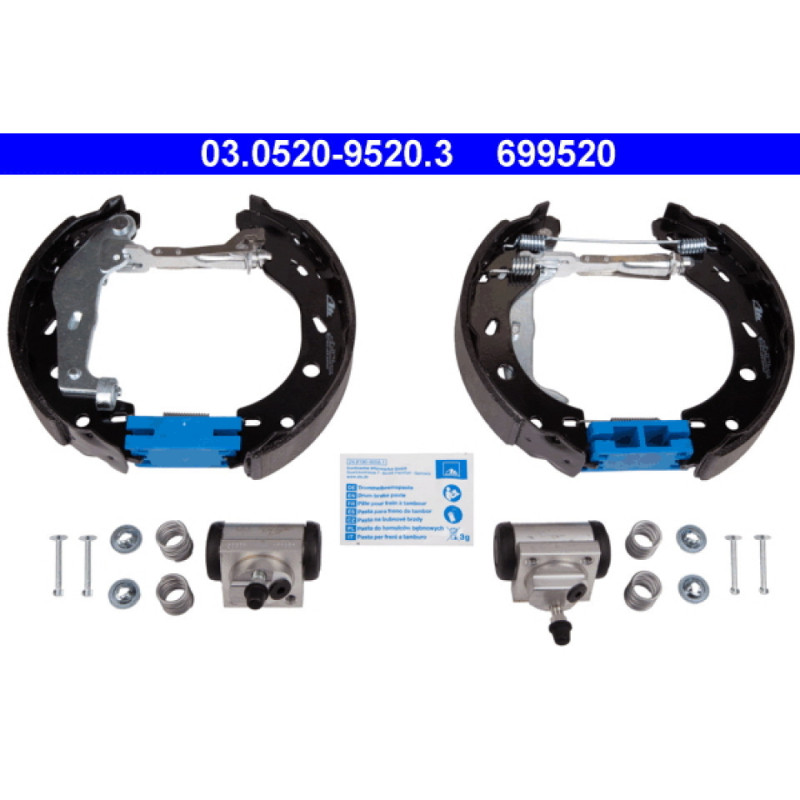 ATE 03.0520-9520.3 Jeu de mâchoires de frein arrière pour Fortwo Cabrio City-Coupe Crossblade