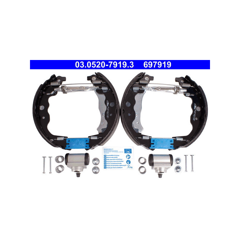 ATE 03.0520-7919.3 Jeu de mâchoires de frein arrière pour Logan Clio Duster Sandero Captur