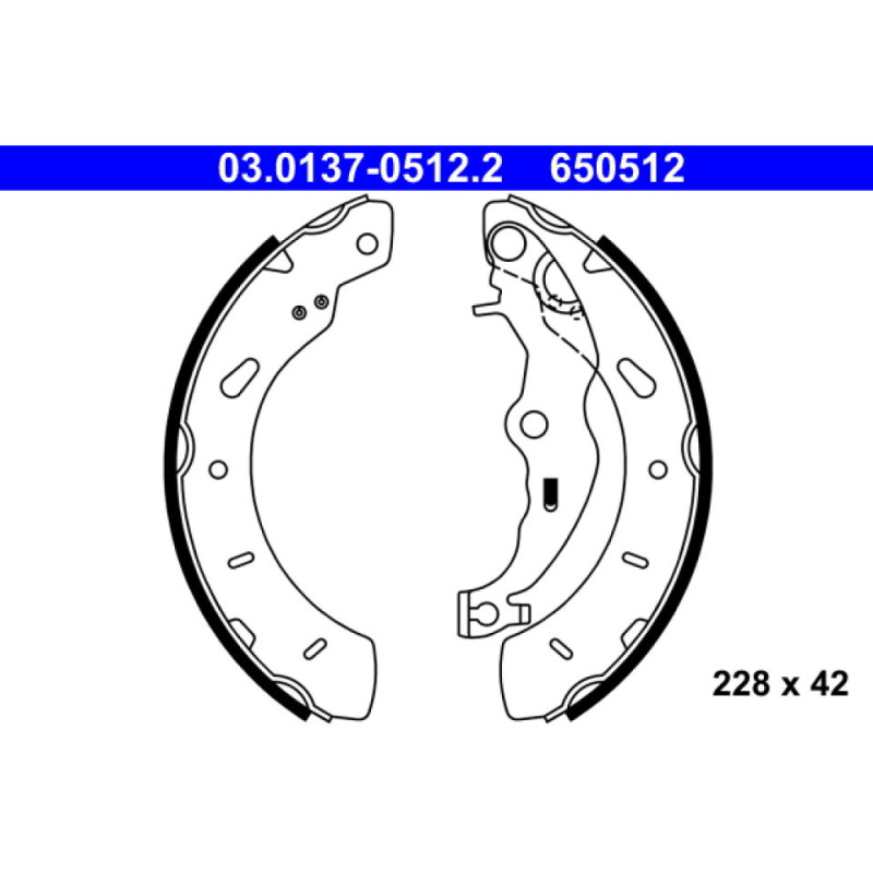 ATE 03.0137-0512.2 Juego de zapatas de frenos trasero para Focus B-Max Transit Puma