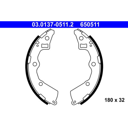 ATE 03.0137-0511.2 Brake Shoe Set Rear for Kia Picanto
