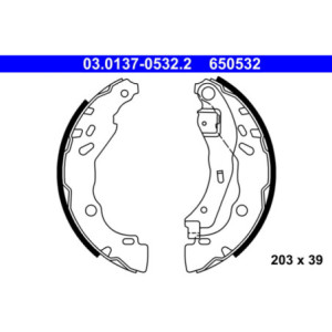 ATE 03.0137-0532.2 Kit ganasce freno posteriore per Clio Logan Sandero Thalia