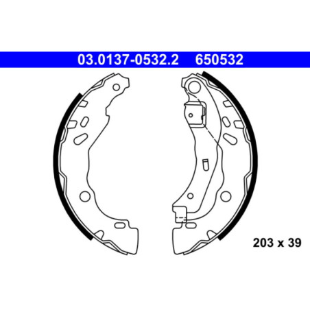 ATE 03.0137-0532.2 Brake Shoe Set Rear for Clio Logan Sandero Thalia