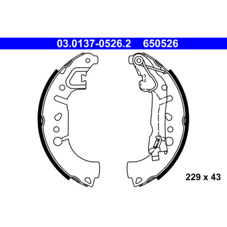 ATE 03.0137-0526.2 Brake Shoe Set Rear for Fiat Tipo 500L