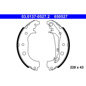 ATE 03.0137-0527.2 Kit ganasce freno posteriore per Ford Ecosport