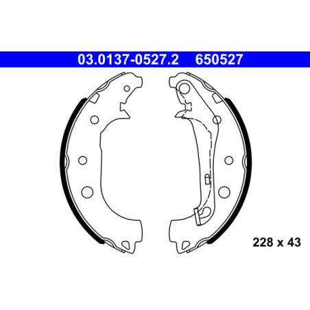 ATE 03.0137-0527.2 Sada brzdových čeľustí zadný pre Ford Ecosport