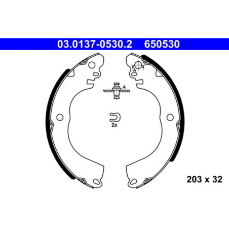 ATE 03.0137-0530.2 Juego de zapatas de frenos trasero para Mitsubishi Mirage / Space Star