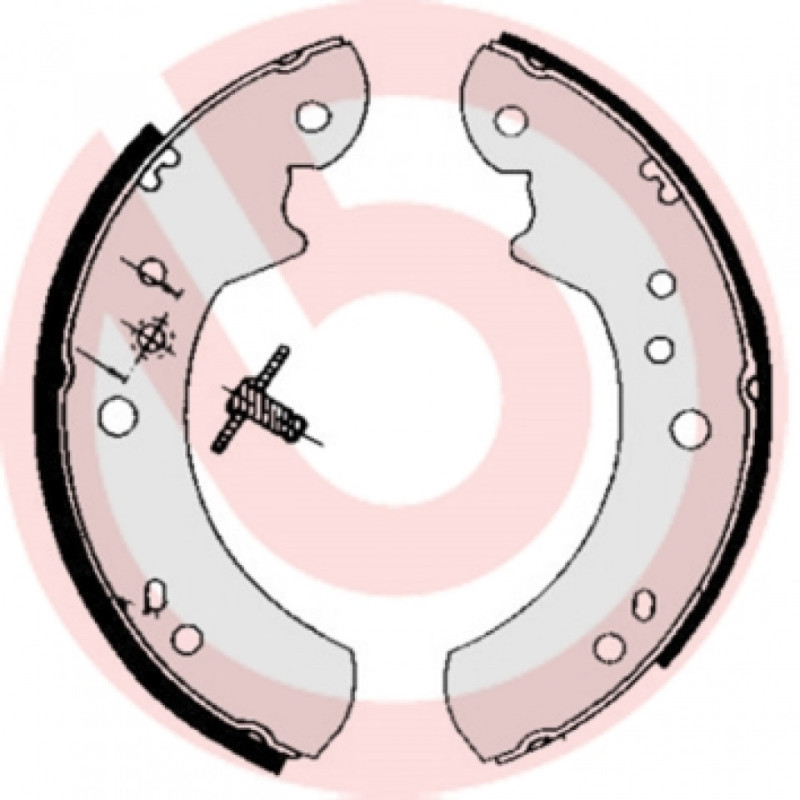 BREMBO S 24 512 Sada brzdových čelistí zadní pro Transit TX P FX FX4R
