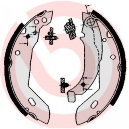 BREMBO S 61 512 Brake Shoe Set Rear for 205 306 Xsara ZX 309