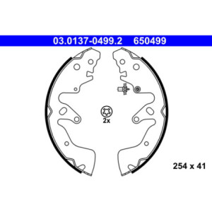 ATE 03.0137-0499.2 Brake Shoe Set Rear for