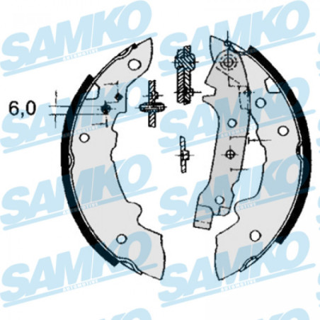 SAMKO 84320 Juego de zapatas de frenos para