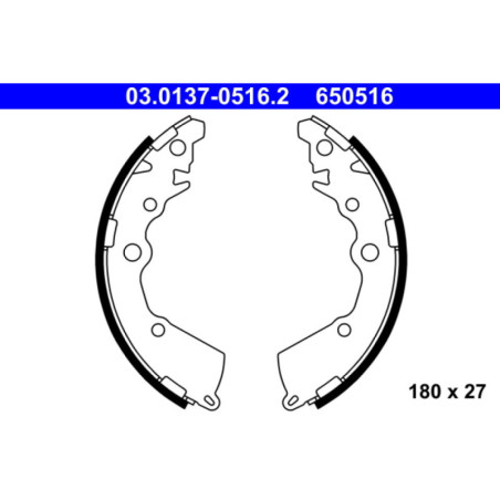 ATE 03.0137-0516.2 Zestaw szczęk hamulcowych tył dla Kia Picanto